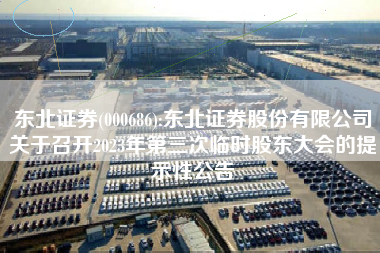 东北证券(000686):东北证券股份有限公司关于召开2023年第三次临时股东大会的提示性公告