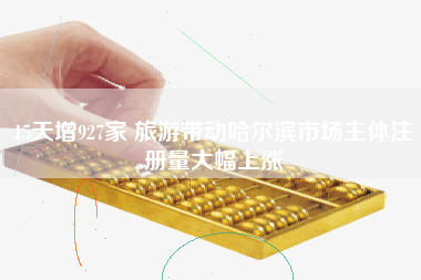 15天增927家 旅游带动哈尔滨市场主体注册量大幅上涨